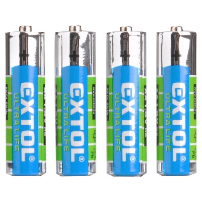 EXTOL Baterie zinko-chloridové, 4ks, 1,5V AA (LR6), LIGHT 42001