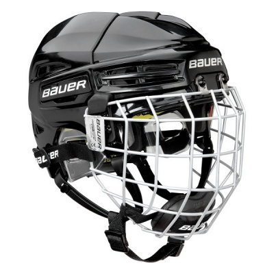Bauer RE-AKT 100 YTH COMBO Dětská hokejová helma s mřížkou, černá, (49 - 54)