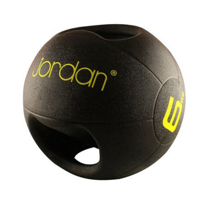 JORDAN medicinball s úchopy 6 kg (žlutý) - NOVÝ DESIGN