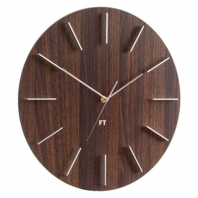 Future Time Designové nástěnné hodiny Future Time FT2010WE Round dark natural brown 40cm