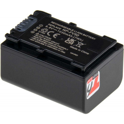 Baterie T6 Power pro SONY HXR-NX70, Li-Ion, 6,8 V, 1030 mAh (7 Wh), šedá