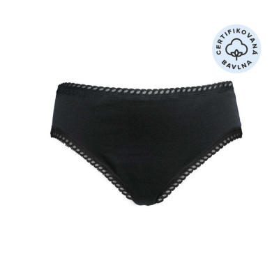 Ecodis Anaé by Menstruační kalhotky Panty na slabou menstruaci - černé XL - z certifikované biobavlny