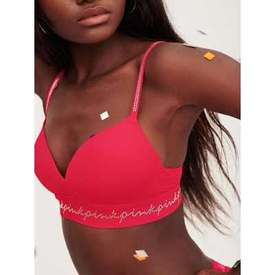 Victoria's Secret PINK Push-up podprsenka Loungin' Wireless Push-Up Bra  Pink Daisy - M&E Beauty