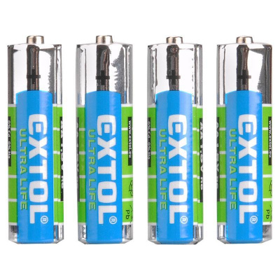 EXTOL baterie zink-chloridové, 4ks, 1,5V AA (LR6), EXTOL LIGHT (42001)