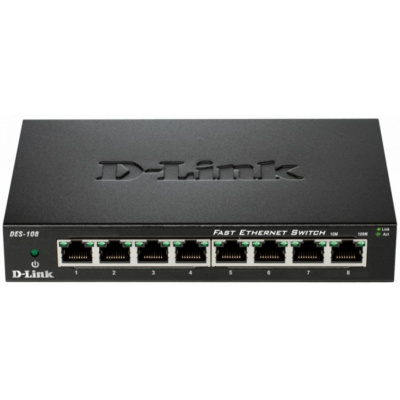 D-Link DES-108 kovový 8-port 10/ 100 Desktop Switch DES-108/E