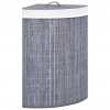 Nabytek XL Rohový bambusový koš na prádlo šedý 60 l