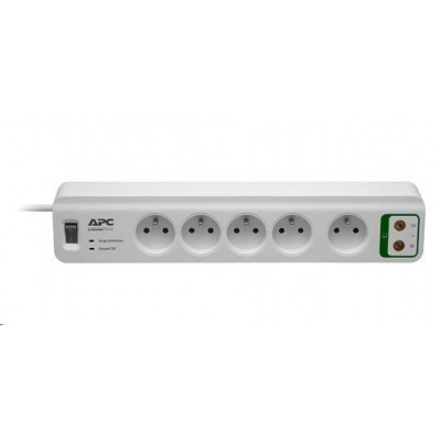 APC Essential SurgeArrest 5 outlets with coax protection 230V France, 1.8m PM5V-FR