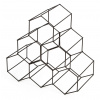 Stojan na víno Compactor Hexagon pro 6 lahví,matná ocel,28x28x14,5 cm RAN8663