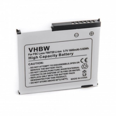 VHBW Baterie pro Fujitsu Siemens Pocket Loox 700 / 710 / 720, 1600 mAh - neoriginální