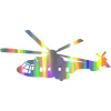 SAMOLEPKA Vrtulník 003 levá helikoptéra (93 - Holografická) NA AUTO, NÁLEPKA, FÓLIE, POLEP, TUNING, VÝROBA, TISK, ALZA