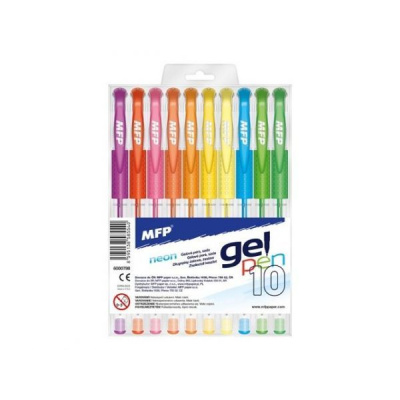Gelové pero set 10ks GN1068-10 neon (Kancelářské potřeby ; Psací potřeby ; Kuličková pera a propisky ; Propiska ; gelová)