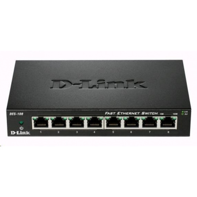 D-Link DES-108 8-port 10/100 Metal Housing Desktop Switch - DES-108/E