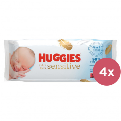 HUGGIES 4x HUGGIES® Ubrousky vlhčené Extra Care Single 56 ks