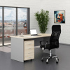 Rauman Sestava kancelářského nábytku SimpleOffice 1, 160 cm, dub světlý / šedá