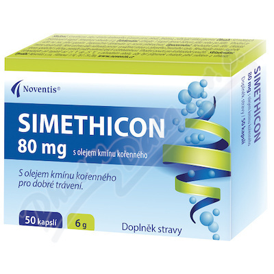 Simethicon s olejem kmínu kořenného 80 mg 50 kapslí