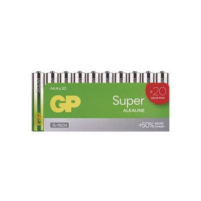 Baterie alkalická GP Super Alkaline AAA (LR03), 20 ks (B0110L)