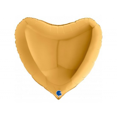 GRABO Srdce zlaté 36"/91cm fóliový balónek nafukovací