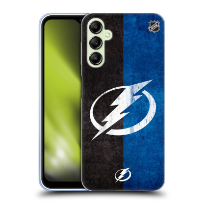 Silikonové pouzdro na mobil Samsung Galaxy A14 5G / LTE - NHL - Půlené logo Tampa Bay Lightning (Silikonový kryt, obal, pouzdro na mobilní telefon Samsung Galaxy A14 5G / LTE s licencovaným motivem NH