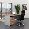 Rauman Sestava kancelářského nábytku SimpleOffice 1, 160 cm, ořech vlašský / šedá