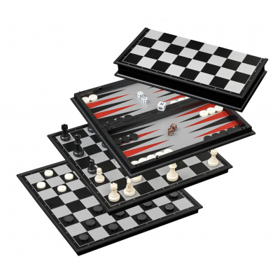 Philos 2514 - Schach-Backgammon-Dame-Set, Feld 44 mm, Königshöhe 75 mm