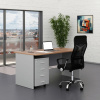 Rauman Sestava kancelářského nábytku SimpleOffice 1, 160 cm, šedá / ořech vlašský