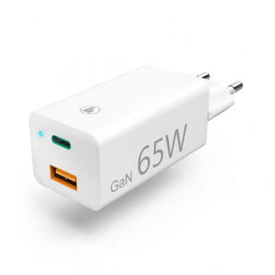 Hama síťová USB nabíječka GaN, USB-C USB-A, Power Delivery 65 W