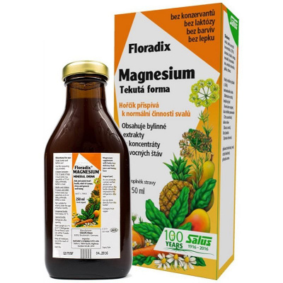 Salus Floradix Magnesium sirup s vysokým obsahem hořčíku 250 ml