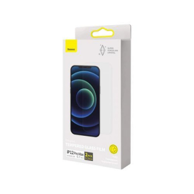 Baseus iPhone 12 Pro Max 0.3mm Full-glass Super porcelain crystal T-Glass 2pcs/Pack+Pasting Transp SGAPIPH67N-LI02