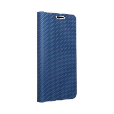 Levné Kryty Knížkové pouzdro Luna Carbon modré – Samsung Galaxy A52 / A52 5G / A52s 5G