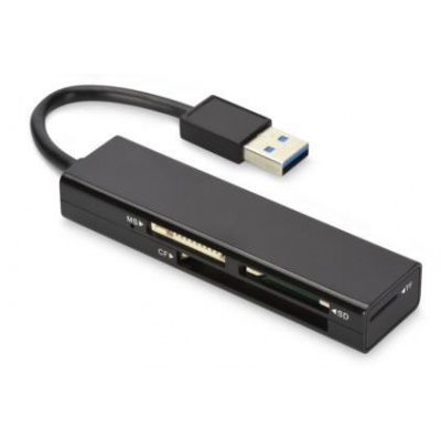Ednet USB čtečka karet 3,0, 4-port Podporuje MS, SD, T-Flash, CF formáty černá, 85240