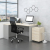 Rauman Sestava kancelářského nábytku SimpleOffice 2, 140 cm, levá, dub světlý / šedá