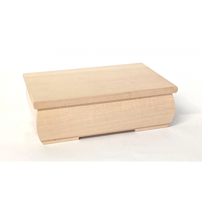 Dřevěná krabička s víkem nejen na šperky - 19 x 12 cm, přírodní