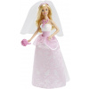 Mattel Barbie Panenka nevěsta s kyticí v růžovo bílých šatech