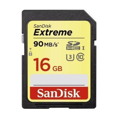 SanDisk SDHC Extreme 16GB 90 MB/s Class 10 UHS-I U3 (139747)