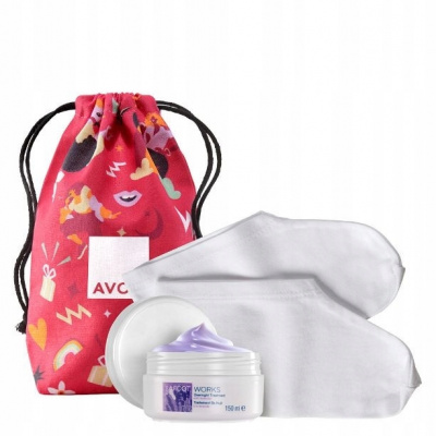 Avon Footworks Lavender Set na nohy na noc ponožky, levandulová kúra