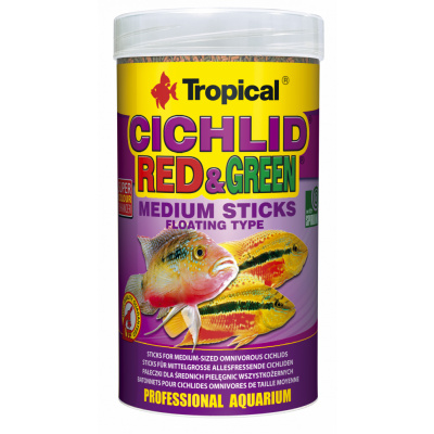 Tropical Cichlid Red and Green Medium Sticks 10 l