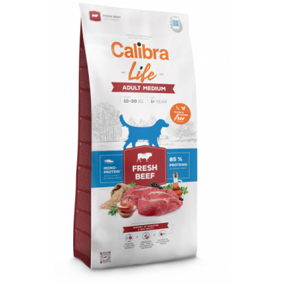 CALIBRA Dog Life Adult Medium Fresh Beef pro dospělé psy středních plemen 12kg