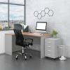 Rauman Sestava kancelářského nábytku SimpleOffice 2, 140 cm, levá, šedá / ořech vlašský