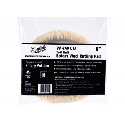 Meguiars Soft Buff Rotary Wool Pad 8" / 200 mm - vlněný leštící kotouč určený pro rotační leštičku, 8"
