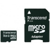 Transcend Micro SDHC 8GB Class 10 + adaptér TS8GUSDHC10