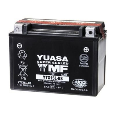 Motobaterie Yuasa Super MF 12V, 13Ah, 230A, YTX15L-BS