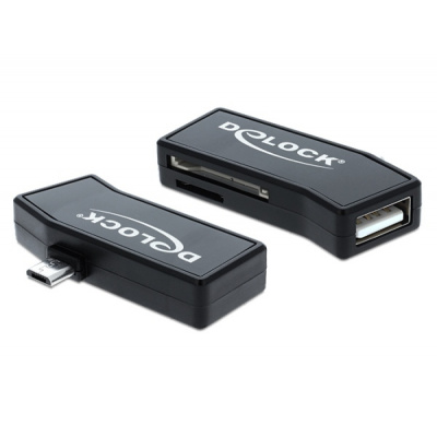 Delock Micro USB OTG čtečka karet + 1 x USB Port 91730