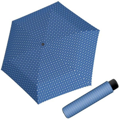 Derby Micro Alu Dots - dámský/dětský skládací deštník, modrá, puntík modrá 710375D02
