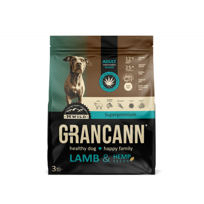 Grancann Lamb & Hemp seeds Adult small & medium breeds (různý objem) Objem: 3 kg
