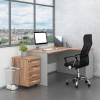 Rauman Sestava kancelářského nábytku SimpleOffice 2, 140 cm, pravá, ořech vlašský / šedá