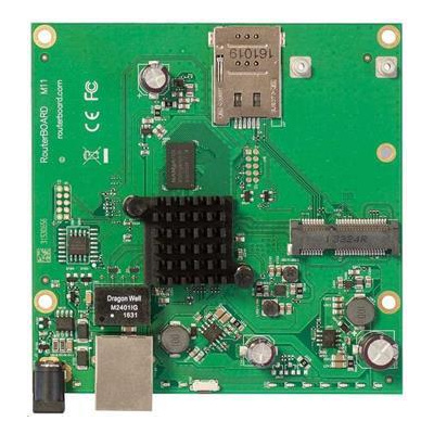 MikroTik RouterBOARD RBM11G, dual-core 880MHz, 256MB DDR3, 1x GLAN, 1x mini-PCIe, 1xSIM slot, vč. L4