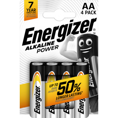 Energizer Alkaline Power AA / 4 LR6 / 4 alkalické tužkové baterie 4ks