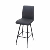 Mendler Barová stolička HWC-H72, barová stolička, podnožka ocel tkanina/textil tmavě šedá