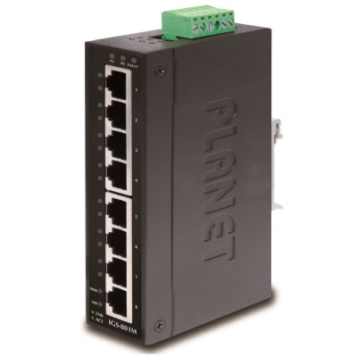 Planet IGS-801M, 8x 1000Base-T, DIN, IP30, -10 až 60°C, ESD+EFT do 6kV, Web/SNMP, VLAN, STP (IGS-801M)