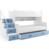 Patrová postel BMS Group MAX3 124 x 260 cm odstíny modré